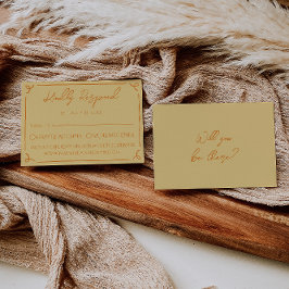 Tarjeta De Confirmación De Asistencia Retro Yellow Orange Hand Written Drawn Wedding