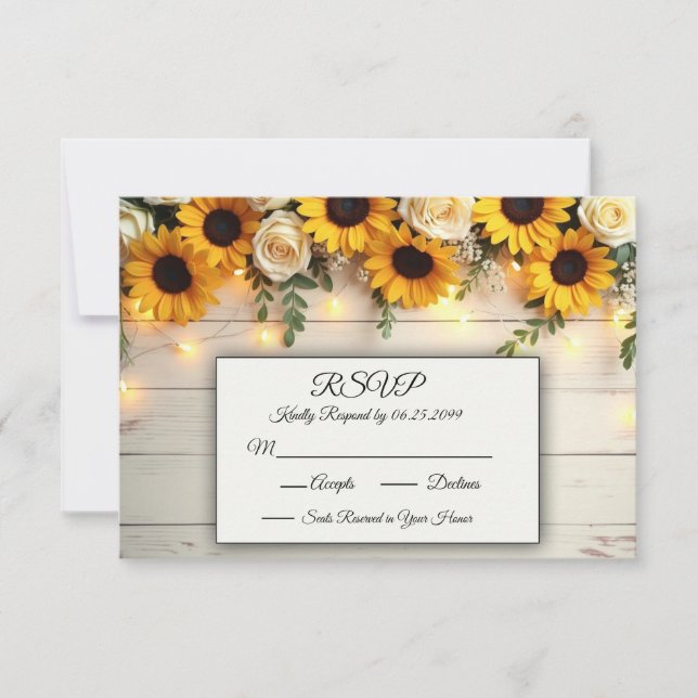 Tarjeta De Confirmación De Asistencia Reuniones Rústicas de la Hora Dorada (Anverso)