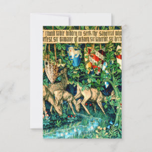 Tarjeta De Confirmación De Asistencia Rey Medieval Arthur William Morris