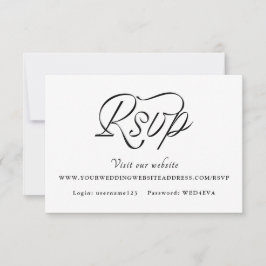 Tarjeta De Confirmación De Asistencia Ribbon Script Minimalist Wedding