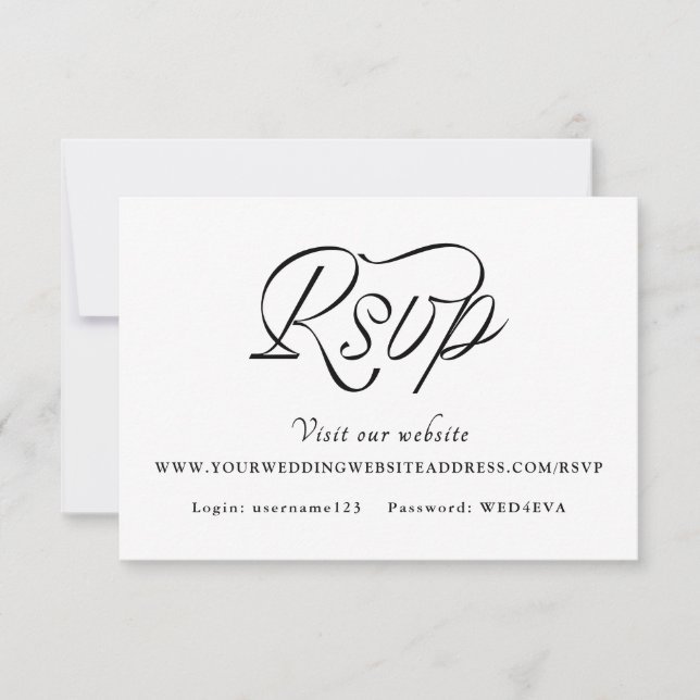 Tarjeta De Confirmación De Asistencia Ribbon Script Minimalist Wedding (Anverso)