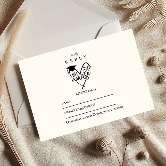 Tarjeta De Confirmación De Asistencia RN Nurse Graduation Party (Subido por el creador)