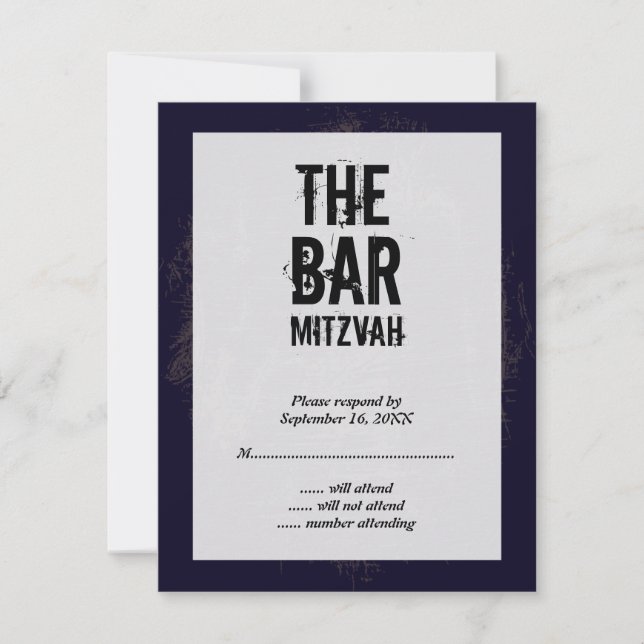 Tarjeta De Confirmación De Asistencia Rock Band Bar Mitzvah Reply Card (Anverso)