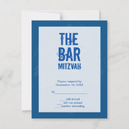 Tarjeta De Confirmación De Asistencia Rock Band Bar Mitzvah Responde Card En Azul