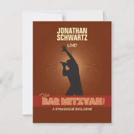 Tarjeta De Confirmación De Asistencia Rock Star Bar Mitzvah Responder Card in Brown