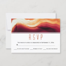 Tarjeta De Confirmación De Asistencia Rojo ágate slice geodeclive otoño colores boda RSV