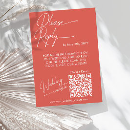 Tarjeta De Confirmación De Asistencia Rojo pomelo moderno Asistencia Sitio web del códig