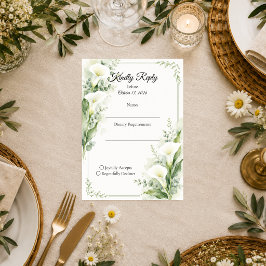 Tarjeta De Confirmación De Asistencia Romance de Boda de Lirio de Calla de Primavera Ele