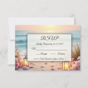 Tarjeta De Confirmación De Asistencia Romance en Oceanside bajo la luz costera