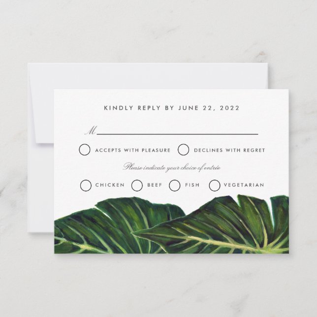 Tarjeta De Confirmación De Asistencia Romance tropical II (Anverso)