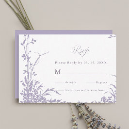 Tarjeta De Confirmación De Asistencia Romantic Botanical Arch Garden Lavender Wedding
