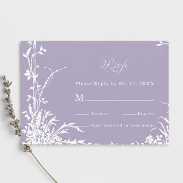 Tarjeta De Confirmación De Asistencia Romantic Botanical Garden Lavender Wedding