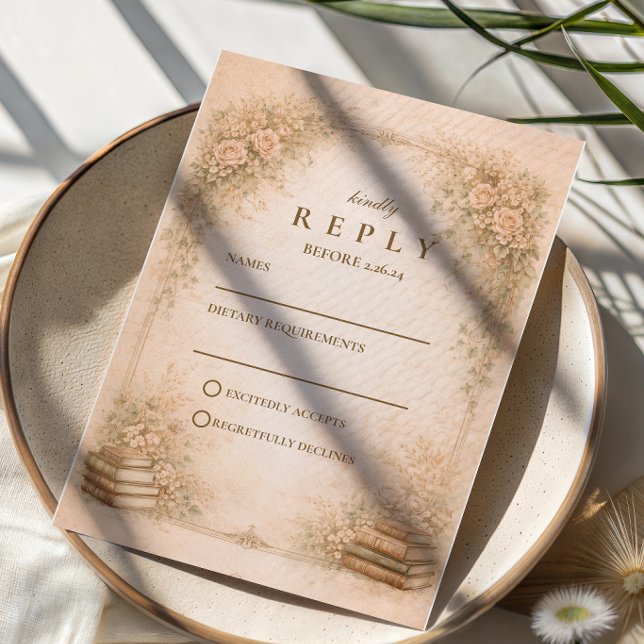 Tarjeta De Confirmación De Asistencia Romantic Botanical Wildflower Garden Wedding (Subido por el creador)