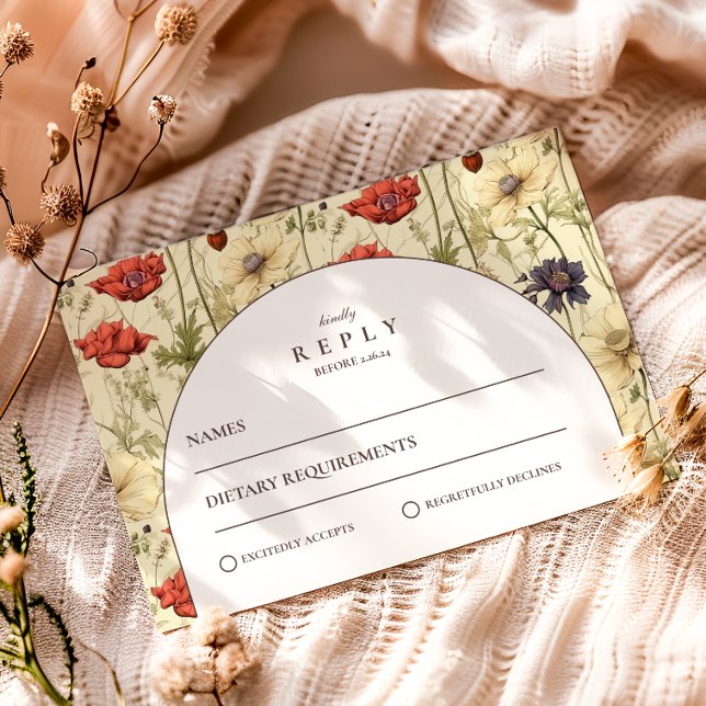 Tarjeta De Confirmación De Asistencia Romantic Fall Floral Wedding (Subido por el creador)