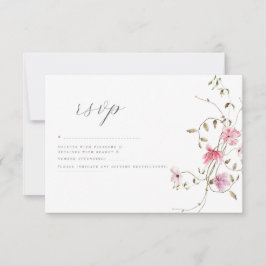 Tarjeta De Confirmación De Asistencia Romantic Soft Floral Blush pink watercolor wedding
