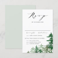 Romántica acuarela Woodland Winter Wedding