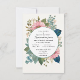 Tarjeta De Confirmación De Asistencia Romántica floral y elegante matrimonio Minimalista