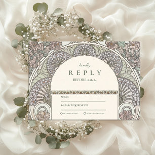 Tarjeta De Confirmación De Asistencia Romántico Arco Floral Salven al boda de Fecha