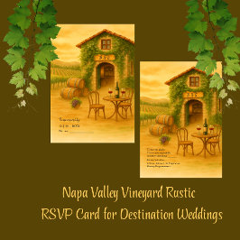 Tarjeta De Confirmación De Asistencia Romántico Boda Rústico del Valle de Napa