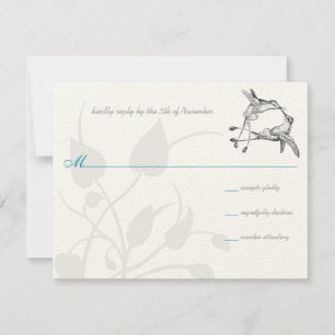 Tarjeta De Confirmación De Asistencia Romántico Rústico Colibrí Beso Amor BirdWedding