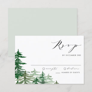 Tarjeta De Confirmación De Asistencia Romántico Watercolor Woodland Spring Wedding