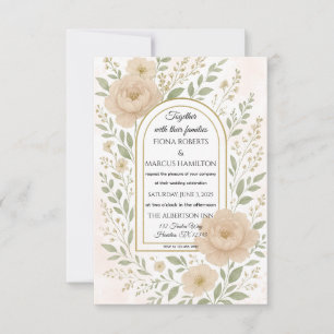 Tarjeta De Confirmación De Asistencia Románticos Boho Peonies & Greenery Elegante Boda