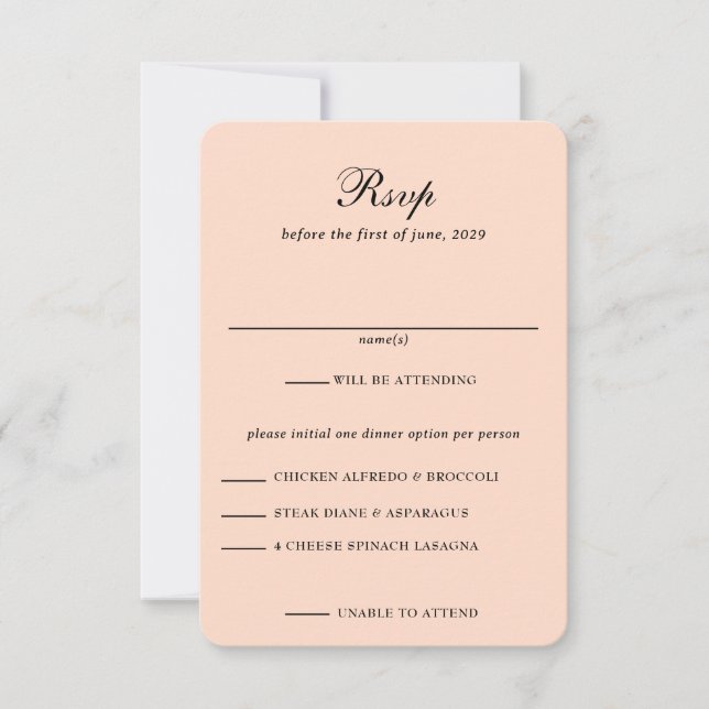Tarjeta De Confirmación De Asistencia Rosa Boda celeste (Anverso)