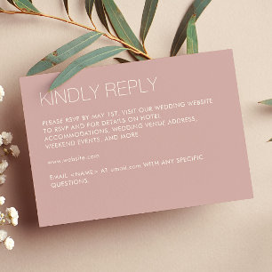 Tarjeta De Confirmación De Asistencia Rosa Boda Minimalista moderno