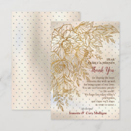 Tarjeta De Confirmación De Asistencia Rosa de dibujo de línea dorada sobre un patrón de 