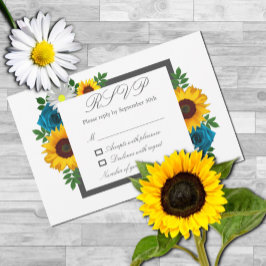 Tarjeta De Confirmación De Asistencia Rosa de girasol Daisy Floral Boda