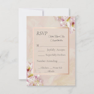 Tarjeta De Confirmación De Asistencia Rosa Gold Azalea Boda