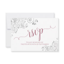 Rosa polvoriento sobre Boda de caligrafía elegante