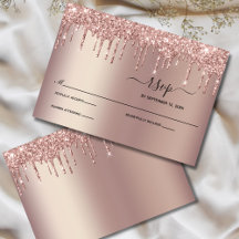 Rosa Purpurina de goteo de oro gotea elegante boda