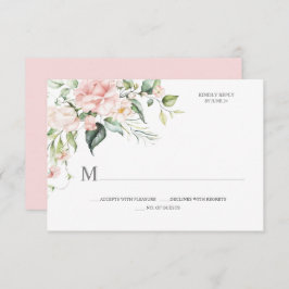 Tarjeta De Confirmación De Asistencia Rosa rosa Eucalipto Rosa Botánico Atrás
