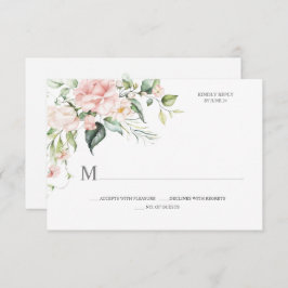 Tarjeta De Confirmación De Asistencia Rosa rosa Eucalyptus Botánico