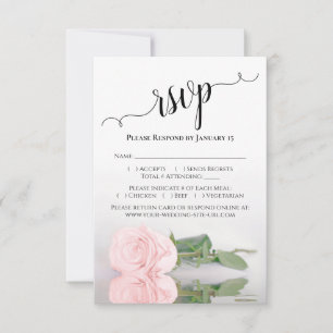 Tarjeta De Confirmación De Asistencia Rosa rosa pálido elegante boda reflejando