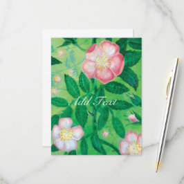 Tarjeta De Confirmación De Asistencia Rosa silvestre rosa florece jardín secreto