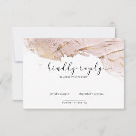 Tarjeta De Confirmación De Asistencia rosa texturizado Relieve metalizado de imitación d