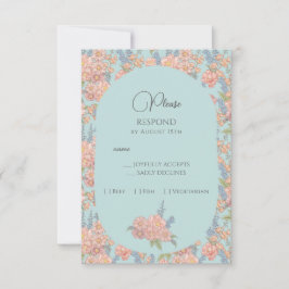 Tarjeta De Confirmación De Asistencia Rosa y azul shabby chic