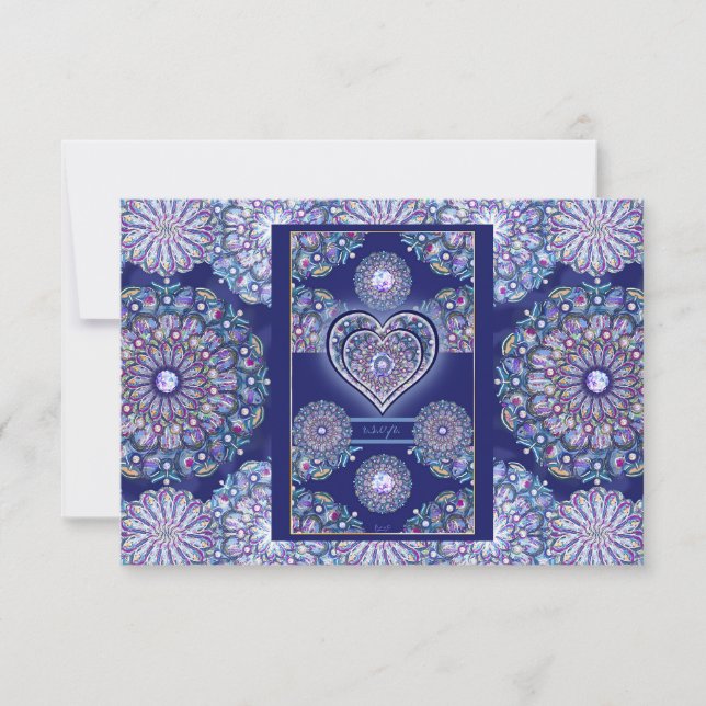 Tarjeta De Confirmación De Asistencia Rosario azul (Anverso)