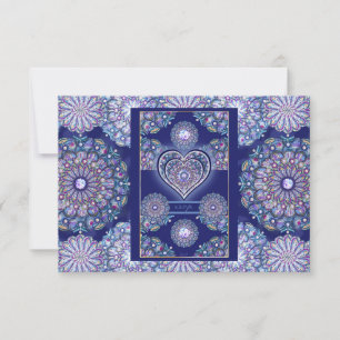 Tarjeta De Confirmación De Asistencia Rosario azul