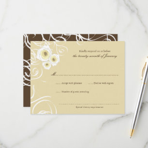 Tarjeta De Confirmación De Asistencia Rosas Crema Y Boda Romántico Elegante
