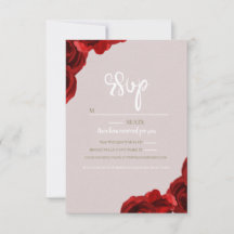 Rosas de acuarela rojas con rubor taupe boda moder
