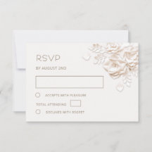 Rosas de boda de papel cortado en marfil