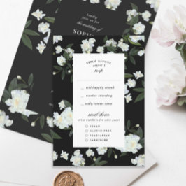 Tarjeta De Confirmación De Asistencia Rosas de escalada en blanco y negro