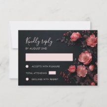 Rosas Flores Silvestres 3D Boda Oscura