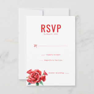 Tarjeta De Confirmación De Asistencia Rosas Rojas Elegantes