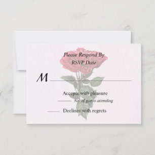 Tarjeta De Confirmación De Asistencia Rosas Rojas y Hojas