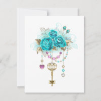 Rosas turquesas con llaves