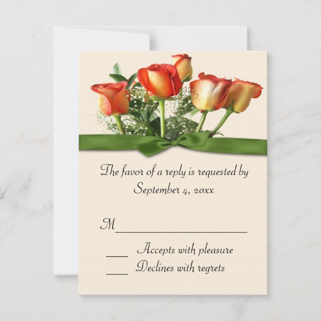 Tarjeta De Confirmación De Asistencia Rose Bouquet Response Card (Anverso)